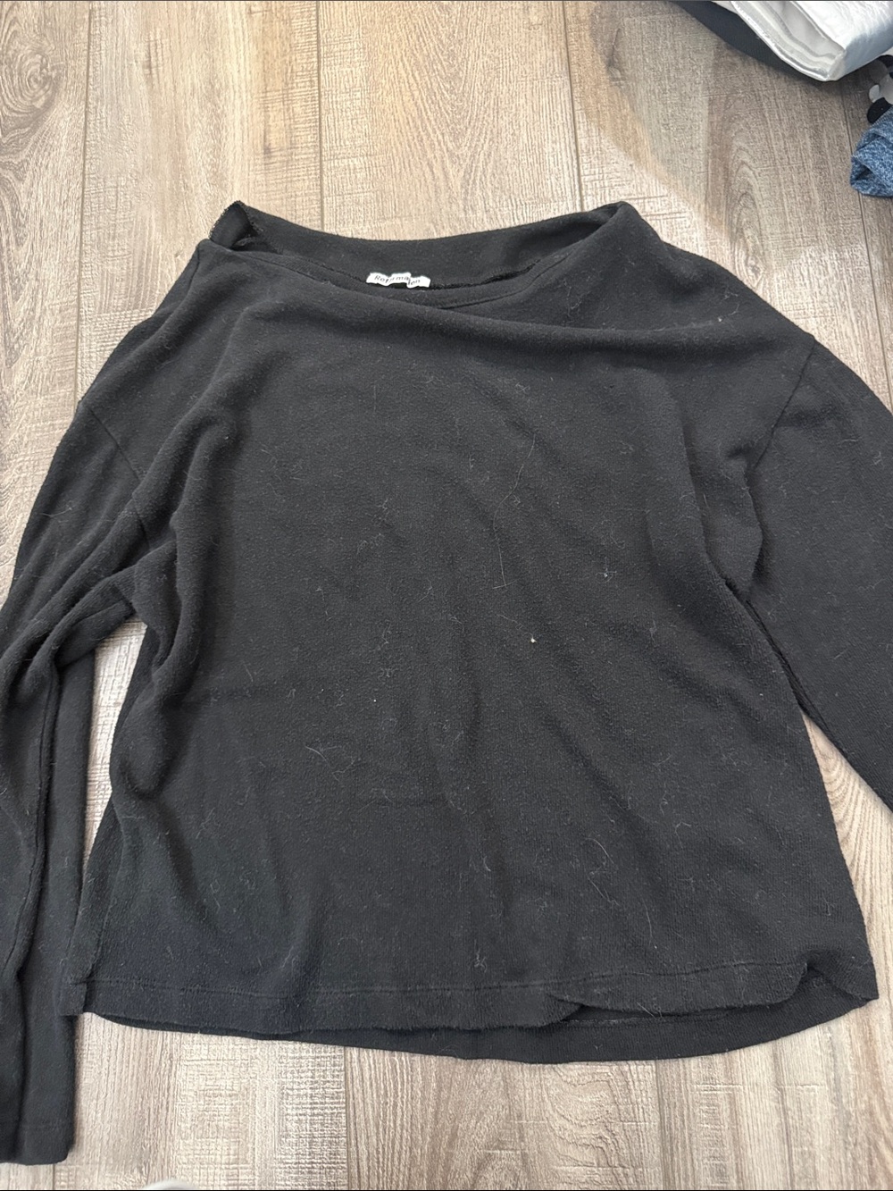 Reformation black bell sleeve sweater- super soft with boat neck
